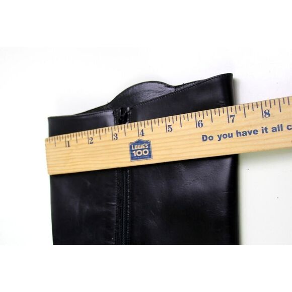 Cole Haan BLACK GENUINE LEATHER LOW HEEL ROUND TOE SIDE ZIP BELTED BOOTS Sz 7B - Picture 11 of 11